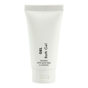 Gel monodosis en tubo 20 ml con Aloe Vera y Lanolina. Ideal para hoteles y alojamientos. Limpieza, frescor e imagen profesional. Caja de 400 uds.
