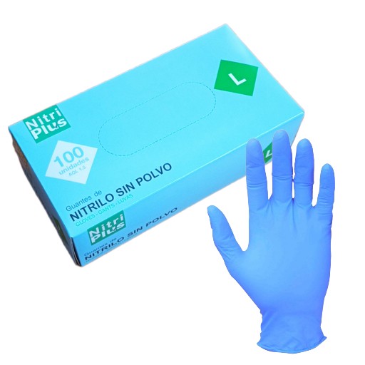 Guante de nitrilo azul,Finos y extra sensibles al tacto debido a que el área de los dedos está texturizada para un
mayor agarre