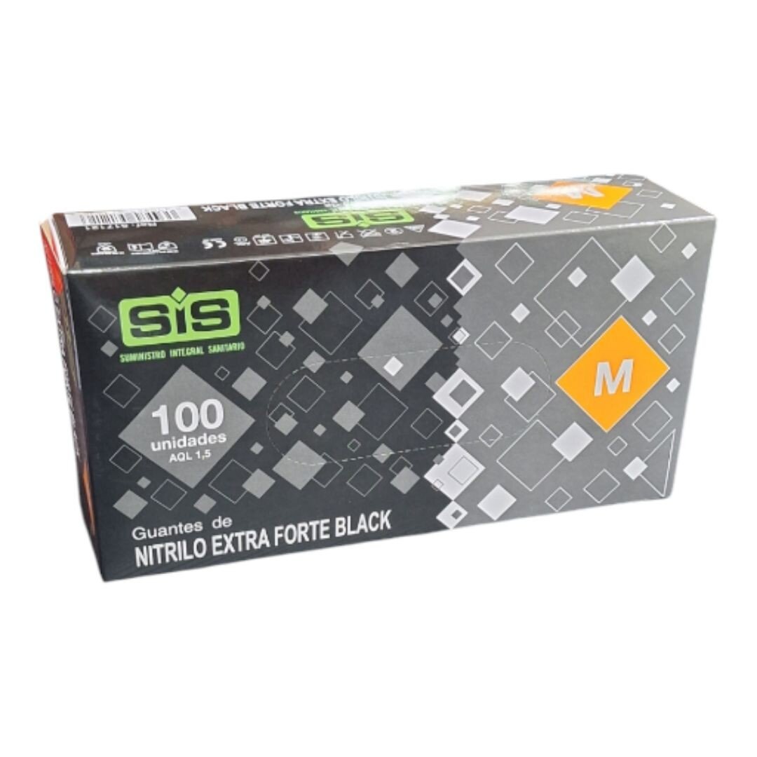 GUANTES DE NITRILO NEGRO EXTRAFUERTES 6 G T/M P/100 UDS