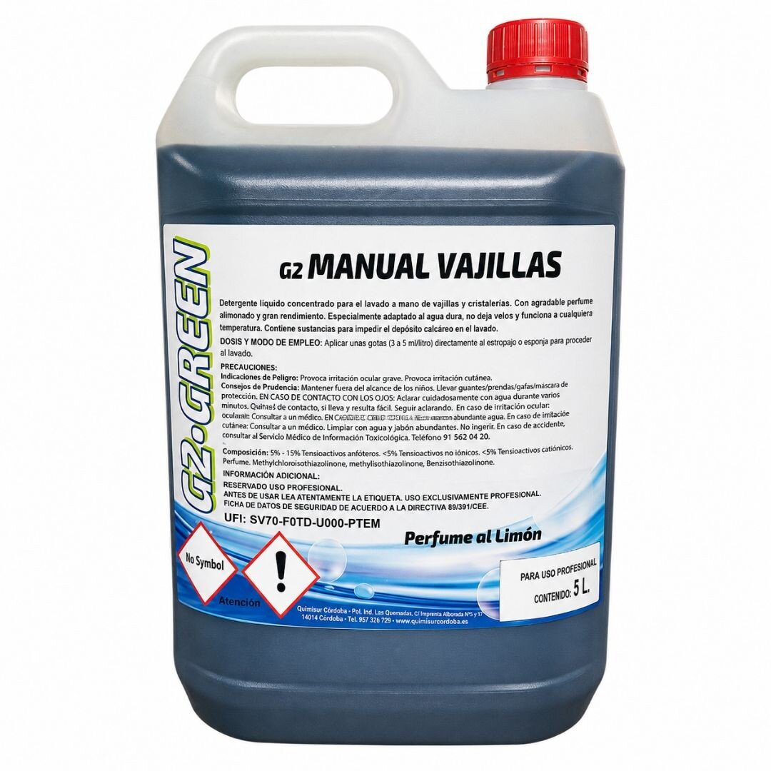 LAVAVAJILLAS MANUAL CONCENTRADO HIGIENIZANTE G2 GREEN 5 L