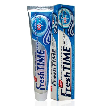 La pasta de dientes FRESHTIME Amalfi ofrece una experiencia refrescante y deliciosa para el cuidado dental. Su fórmula avanzada está diseñada para brindar una limpieza profunda y efectiva