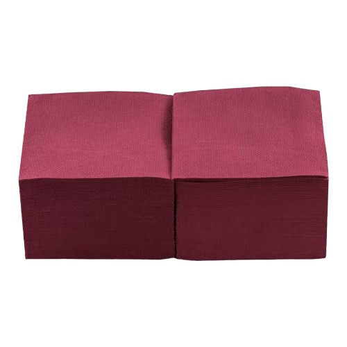 SERVILLETAS DE PAPEL BURDEOS 20X20 P/100 UDS