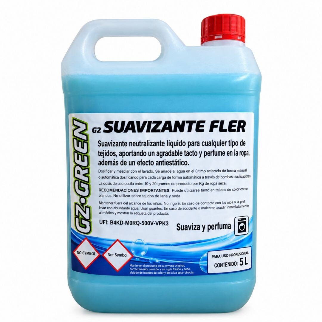 SUAVIZANTE PARA ROPA PROFESIONAL FLER G2 GREEN 5 L